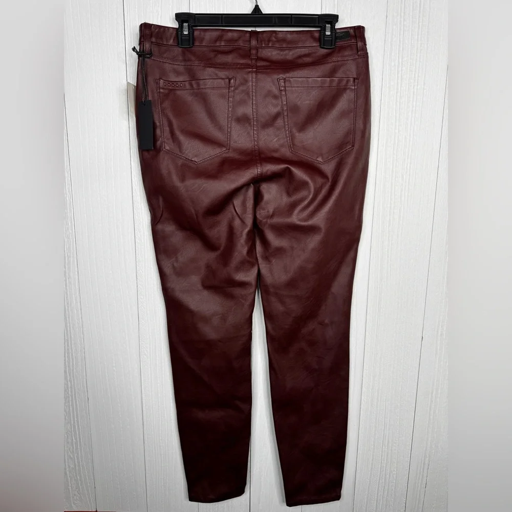 Blank NYC Faux Leather Skinny Pants Oxblood - Picture 6 of 9